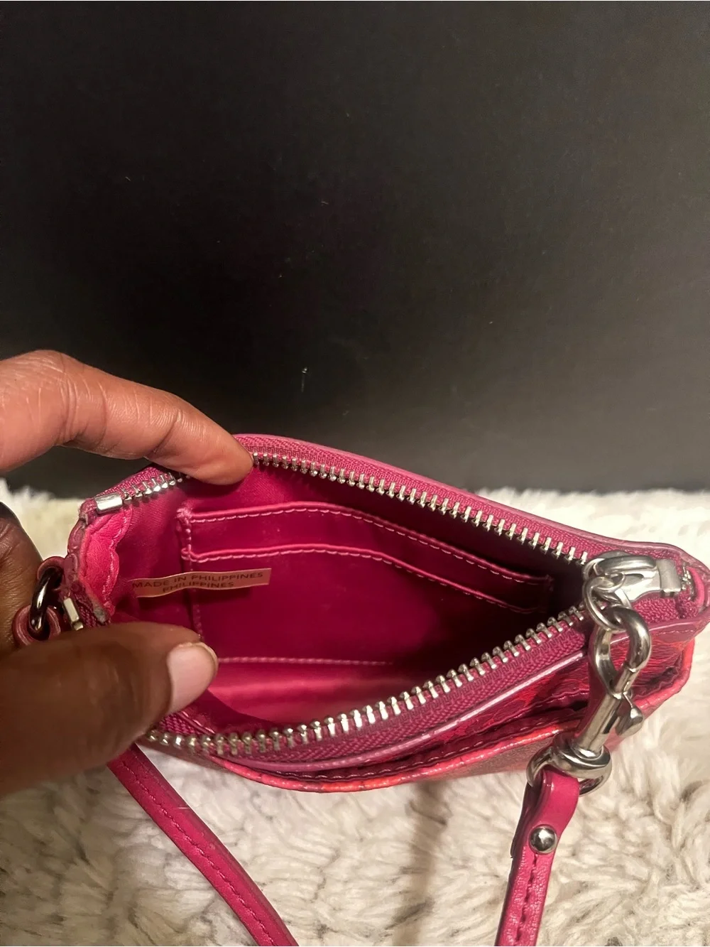 Coach Waverly Pink and Red Signature Wristlet